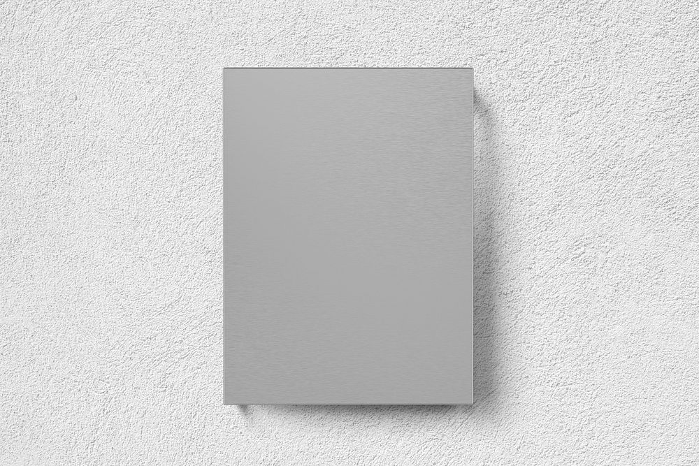 Gray poster sign, 3D realistic design with blank space