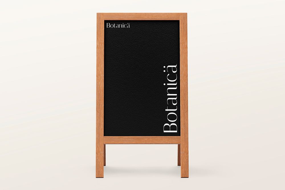 Foldable a-frame sign mockup, minimal logo psd