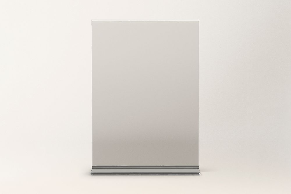 3D sign holder, transparent design with blank space