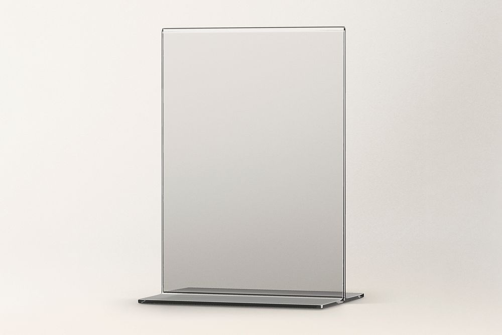 3D sign holder, transparent design with blank space