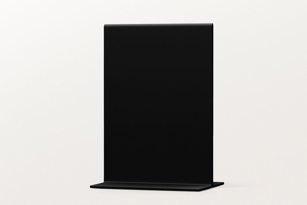 3D sign holder, black design with blank space