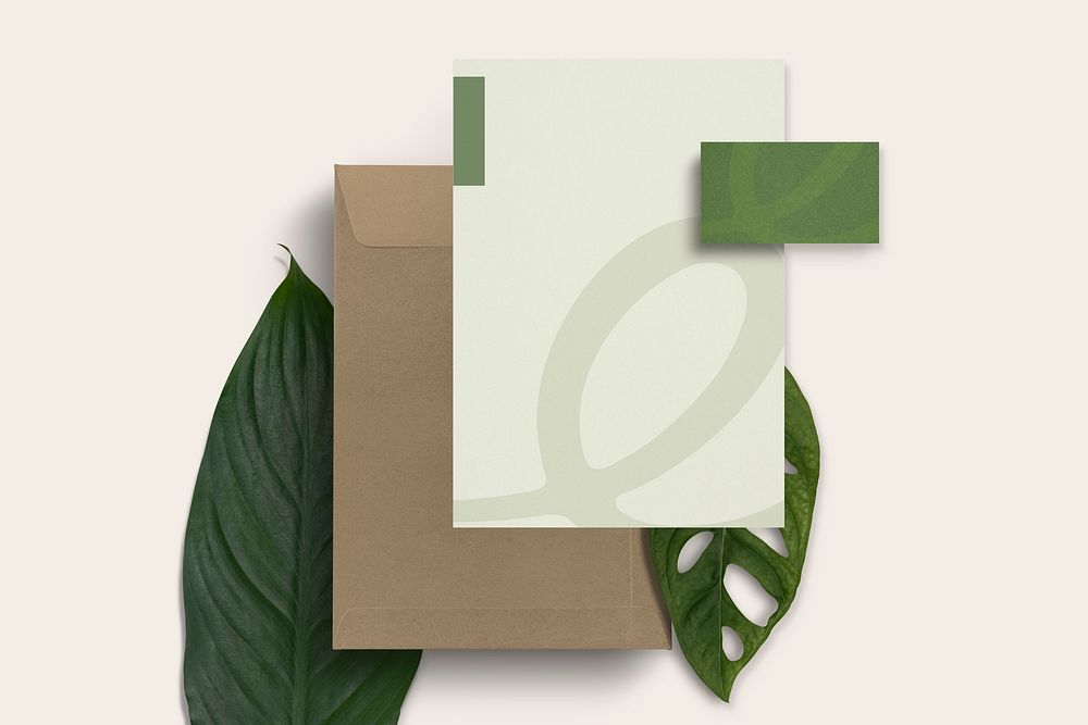 Eco corporate identity, green and brown design