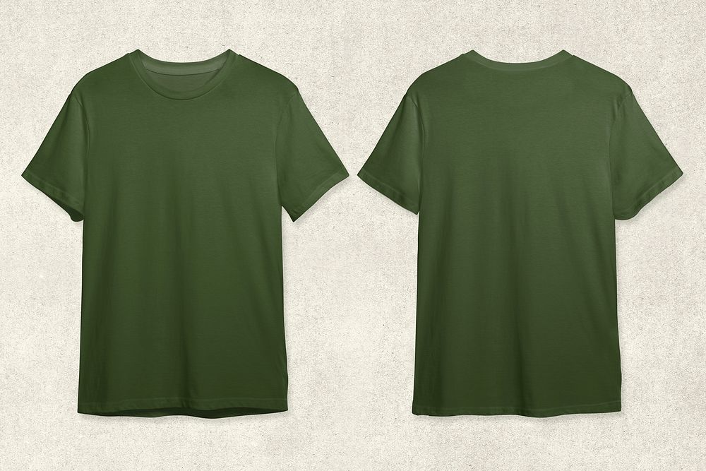 Two green tee, basic wear