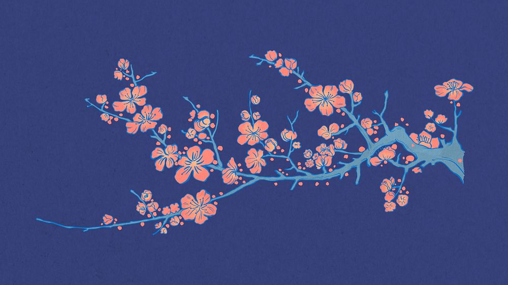 Vintage cherry blossom psd