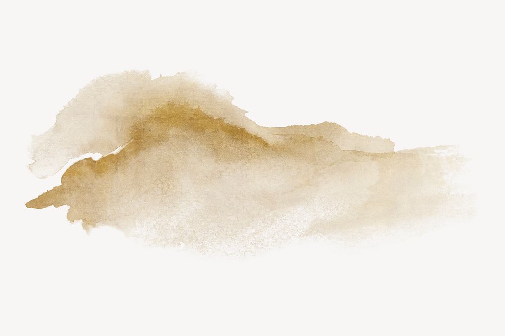 Watercolor mountain, gold nature illustration