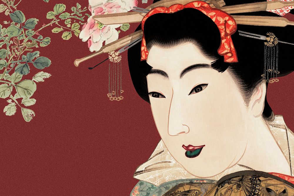 Vintage Japanese geisha background