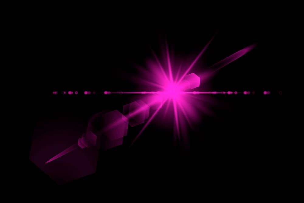 Neon pink light effect, isolated image