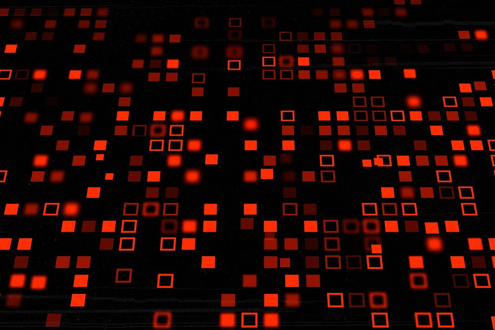 Red tech square abstract background