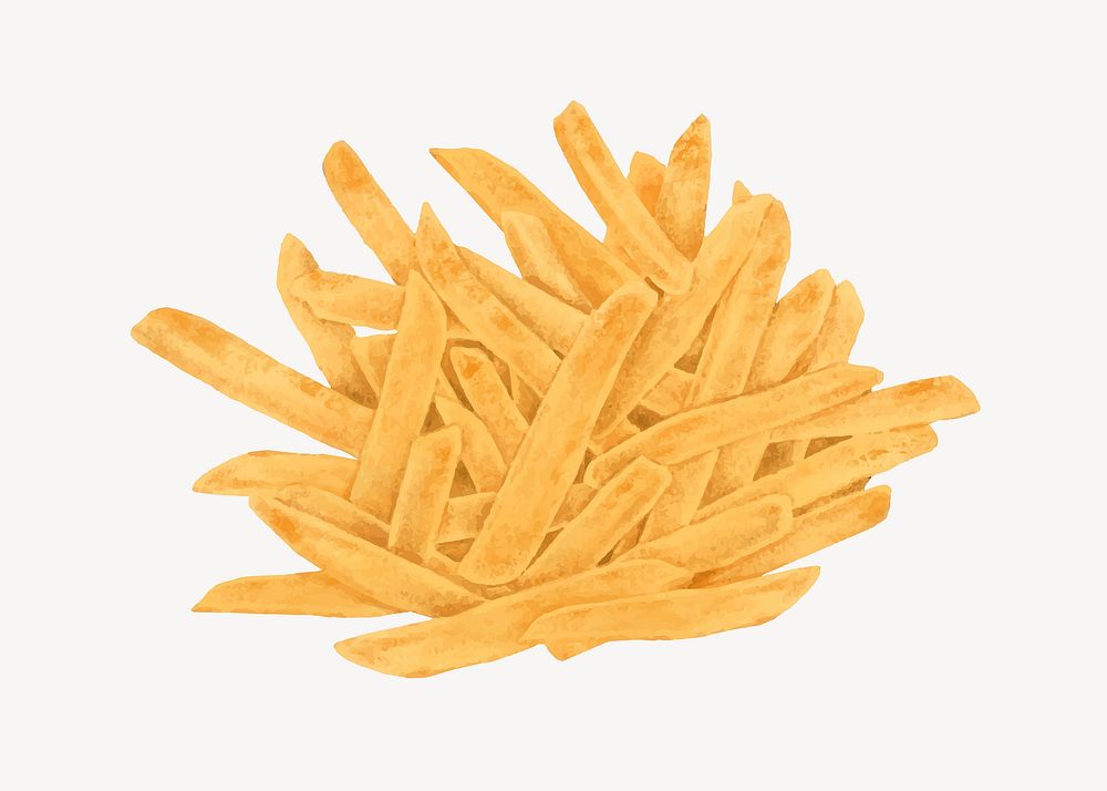 French fries, realistic food illustration vector