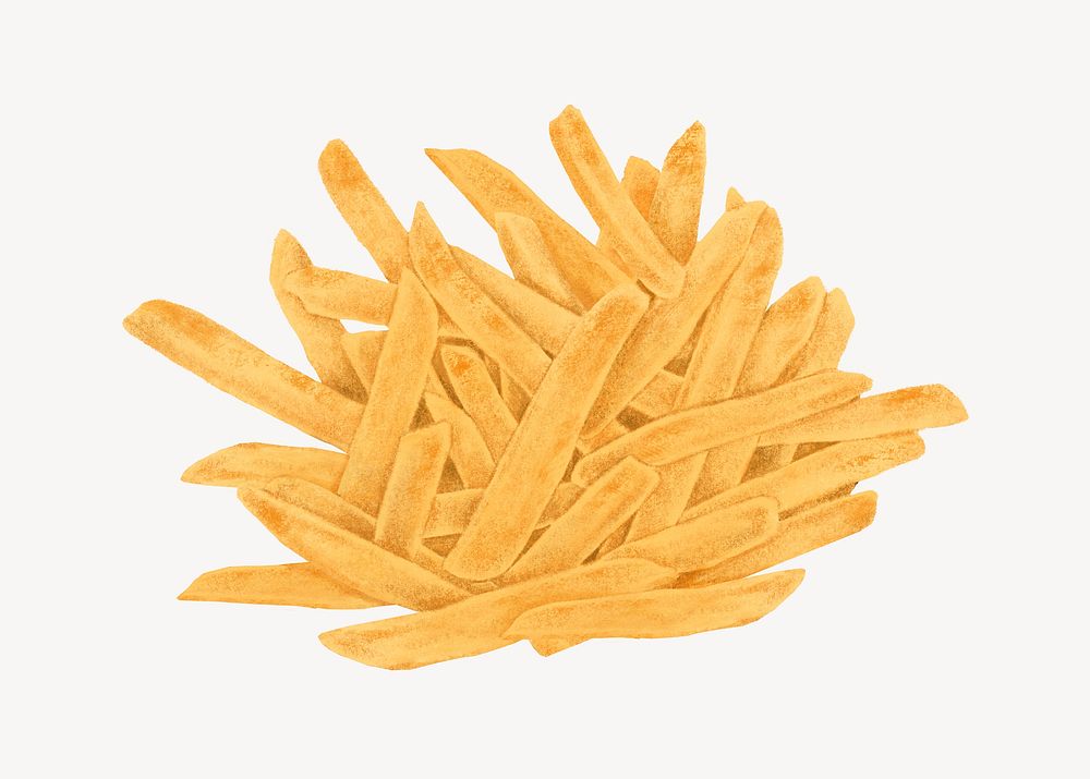 French fries, realistic food illustration psd