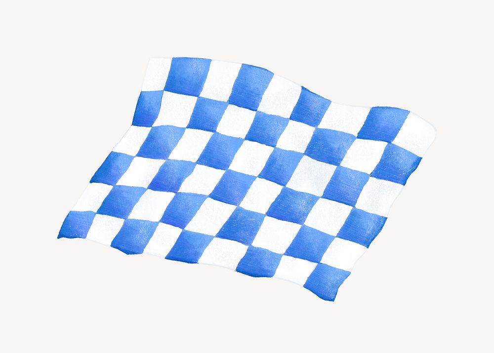 Blue checkered pattern paper, realistic illustration vector
