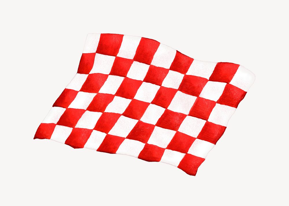 Red checkered pattern paper, realistic illustration psd