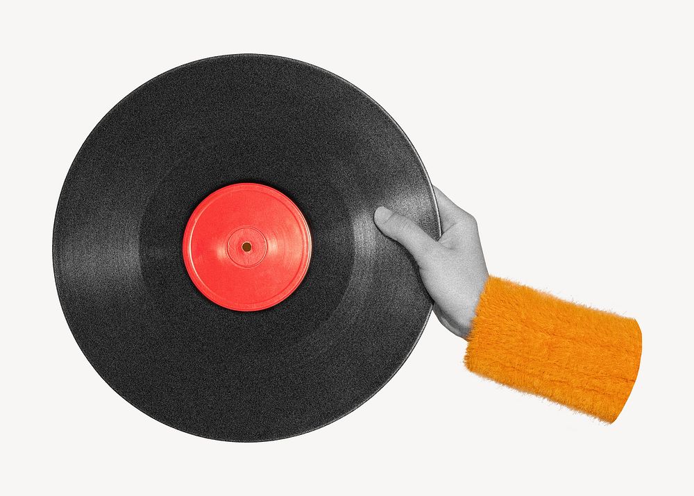 Hand holding vinyl record