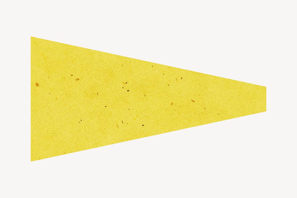 Triangle flag shape, yellow geometric graphic