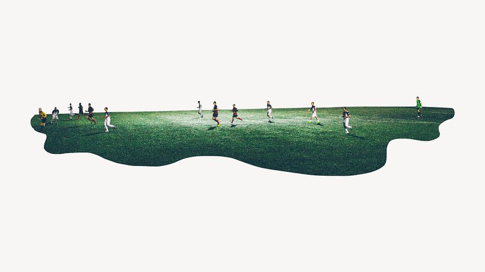 People playing soccer isolated image