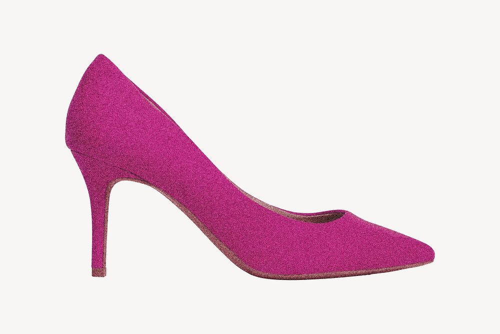 Women's pink high heel, shoe image psd