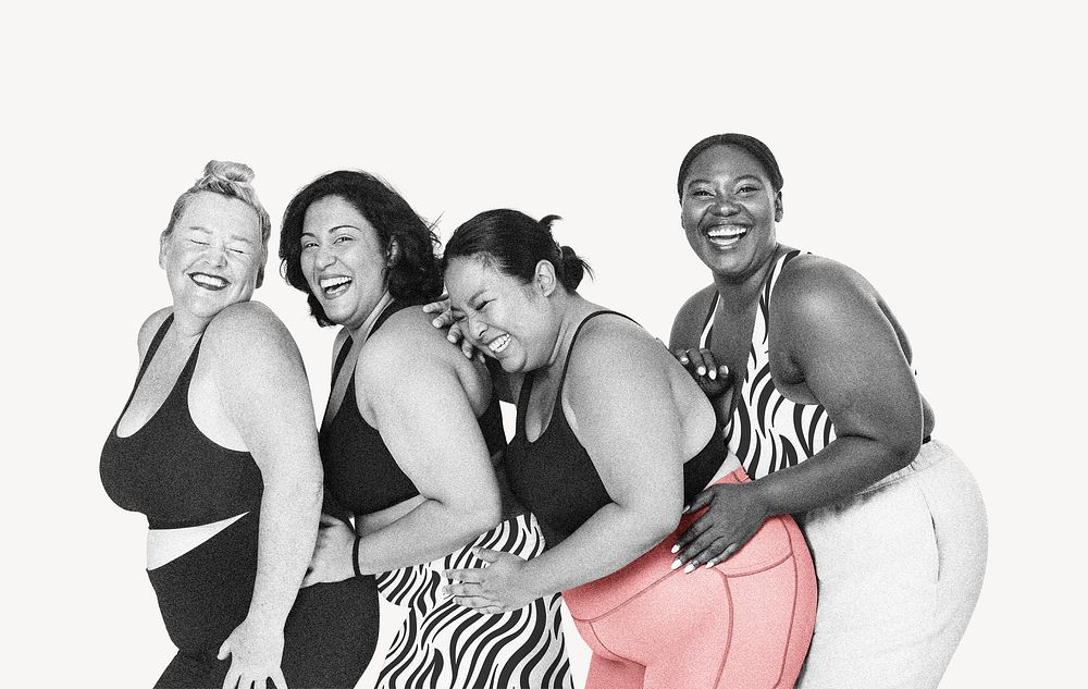 Happy plus-size women, body positivity photo