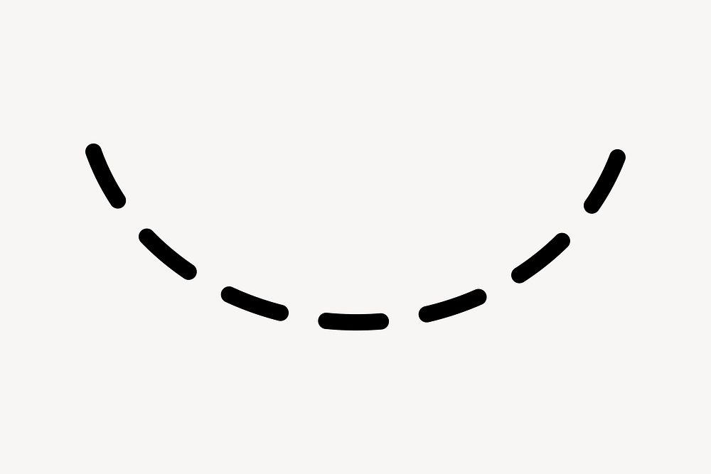 Curve dotted line, doodle image vector
