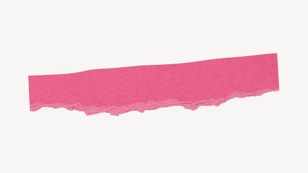 Pink ripped paper collage element psd
