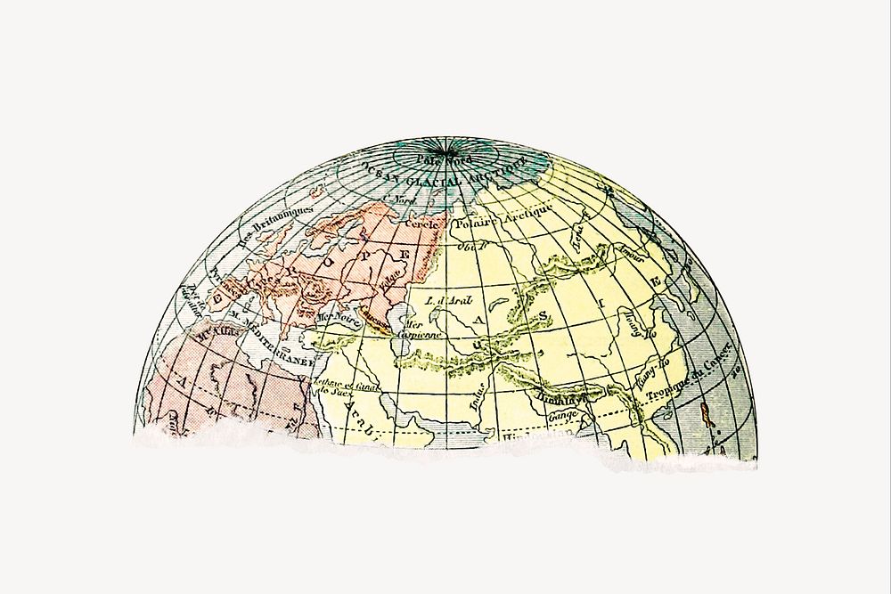 Vintage globe education illustration