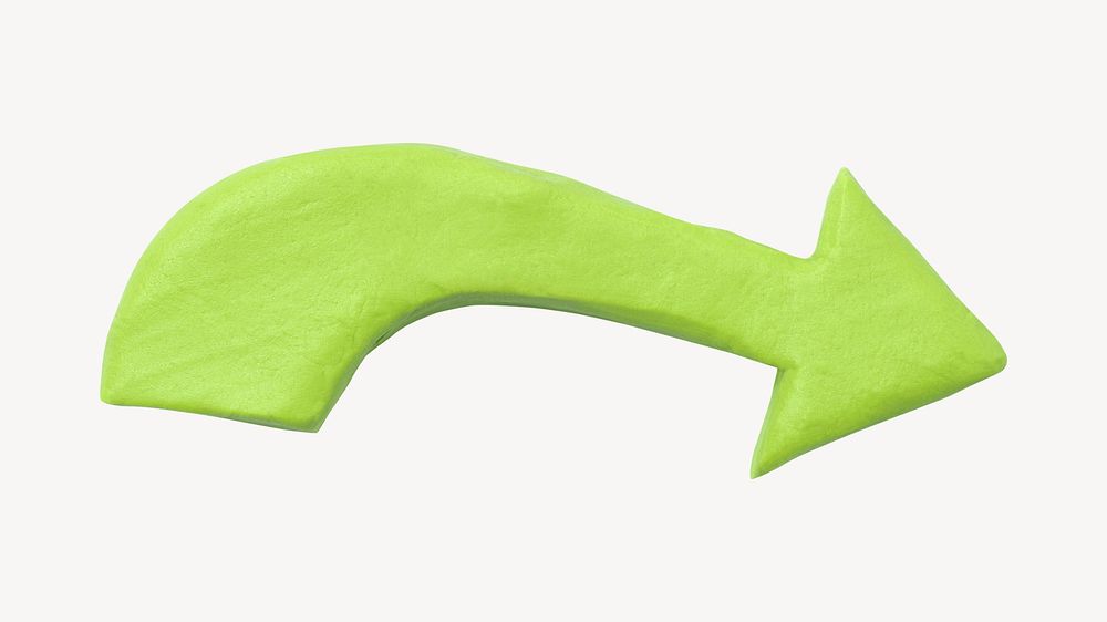 Plasticine arrow, clay texture shape psd