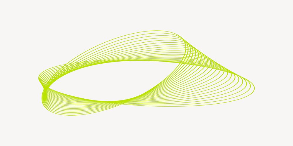 Green wireframe shape, abstract line psd