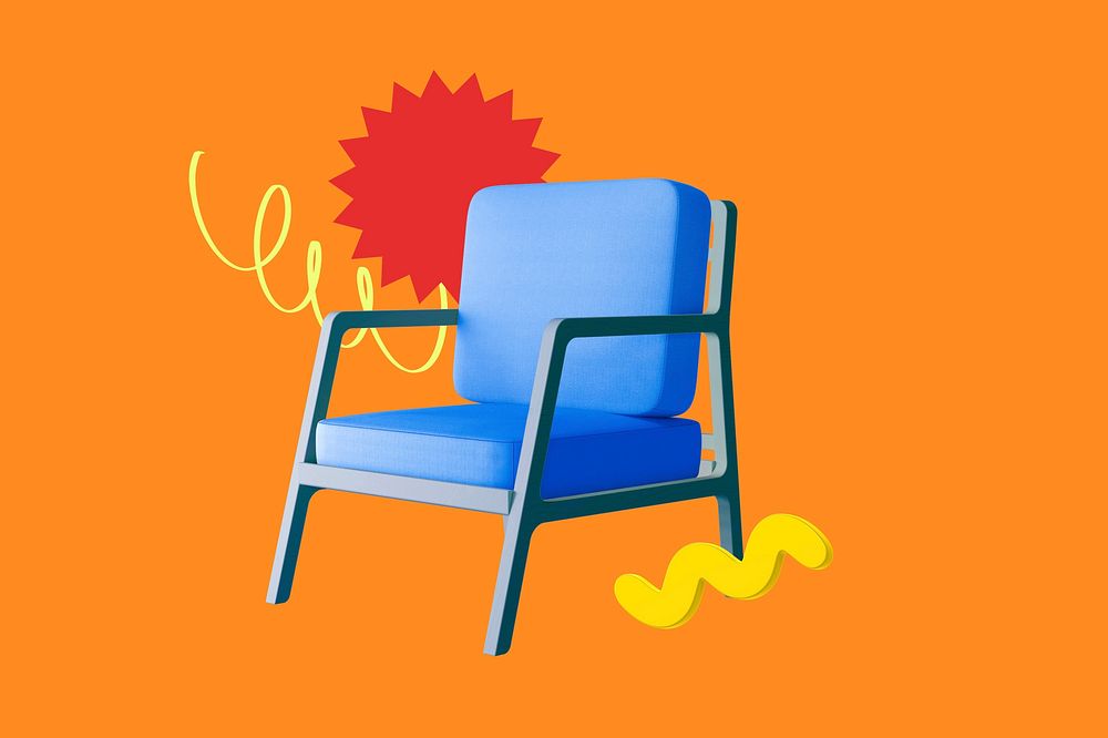 Arm chair, fun remixed background