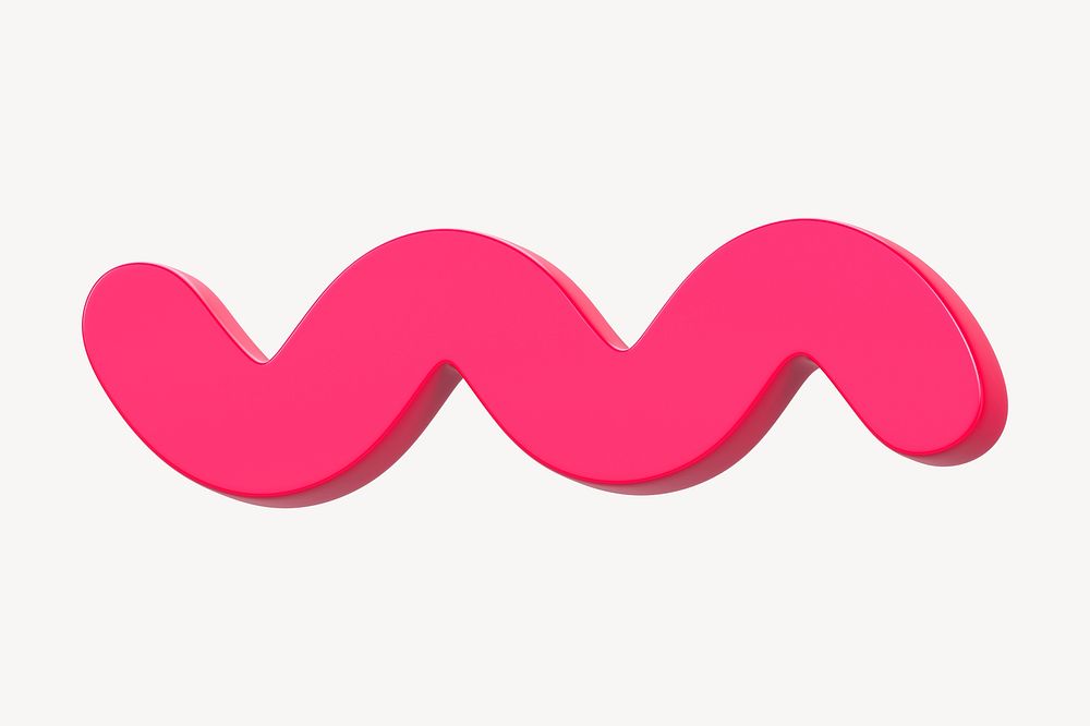Pink squiggle 3D geometric illustration