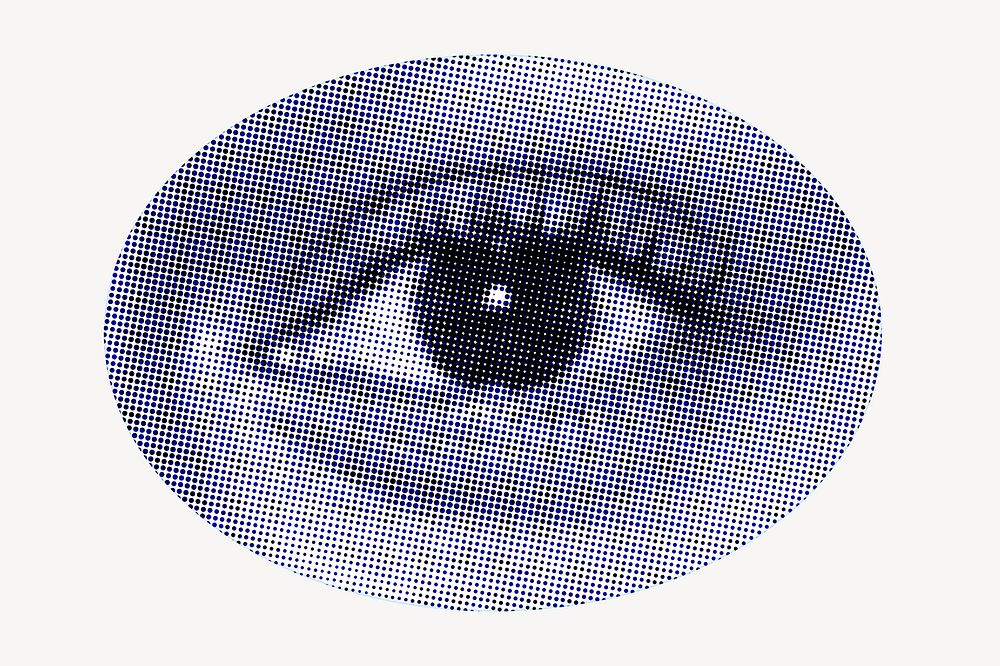 Female eye collage element psd