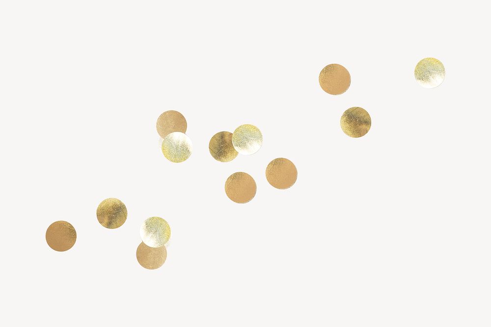 Gold confetti, business collage element psd