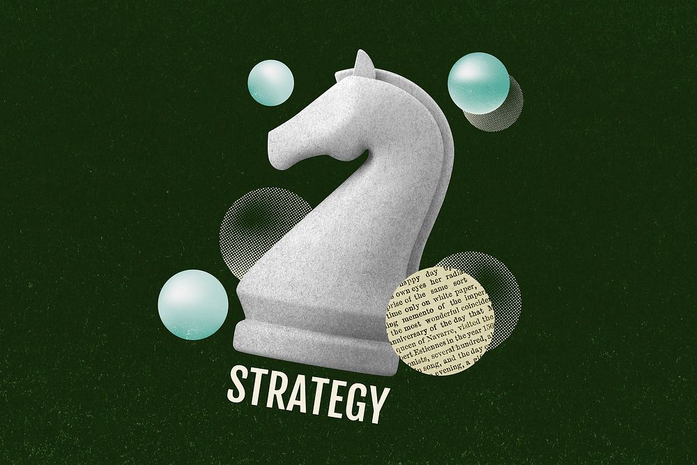 Business strategy, knight chess piece remix