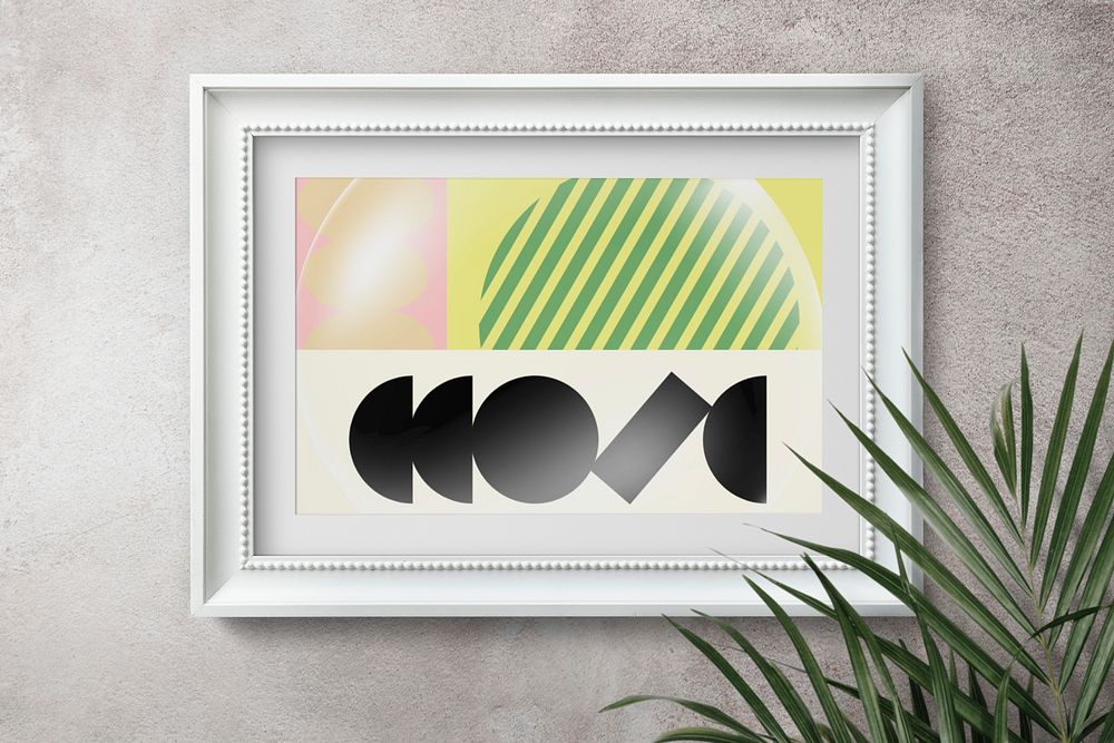 Photo frame mockup, houseplant decor  psd