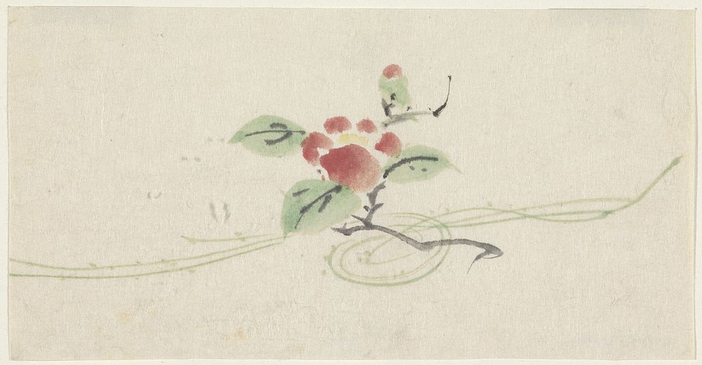 Tak met rode camelia, Utagawa Kuniyoshi (1808&ndash;1861) print in high resolution by Utagawa Kuniyoshi. Original from the…
