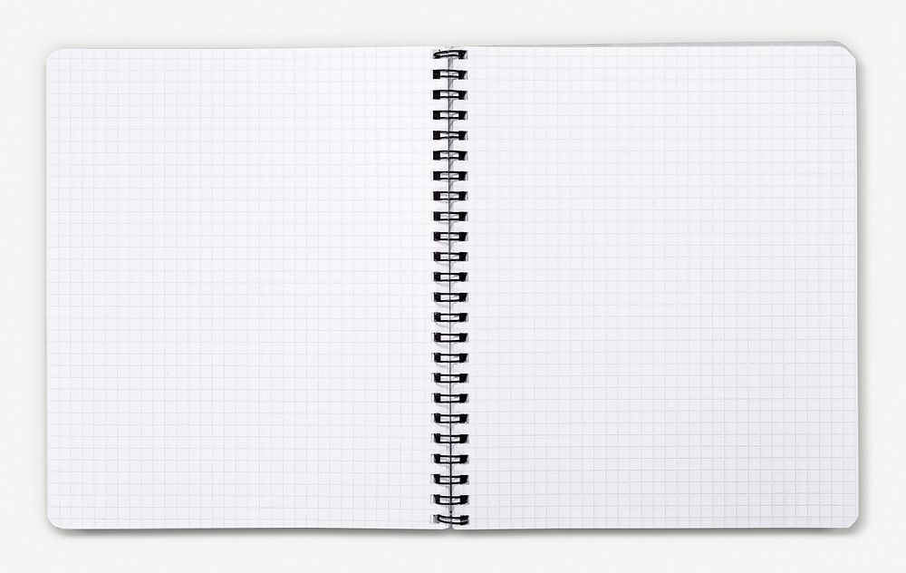 Open notebook, isolated stationery image psd