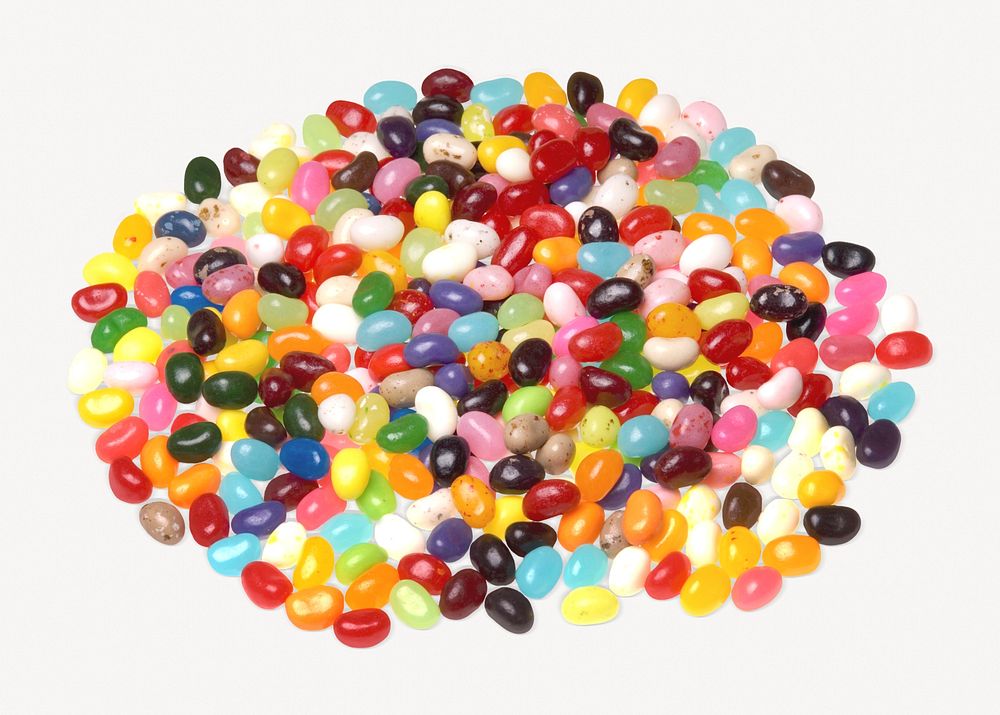 Jelly beans, isolated collage element psd