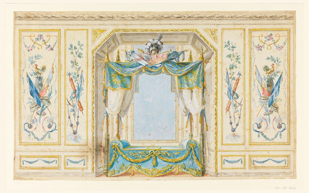 Elevation of the Wall of a Bedroom with Alcove by Pierre Ranson
