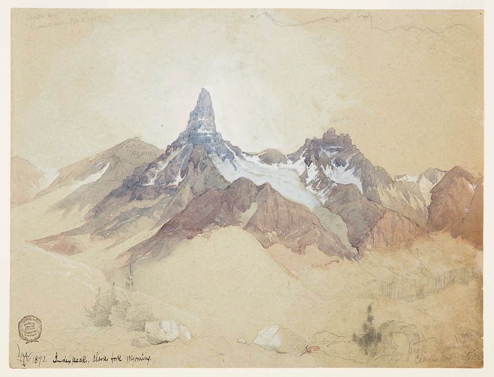 Index Peak, Clarks Fork, Wyoming by Thomas Moran, American, b. Britain, 1837–1926