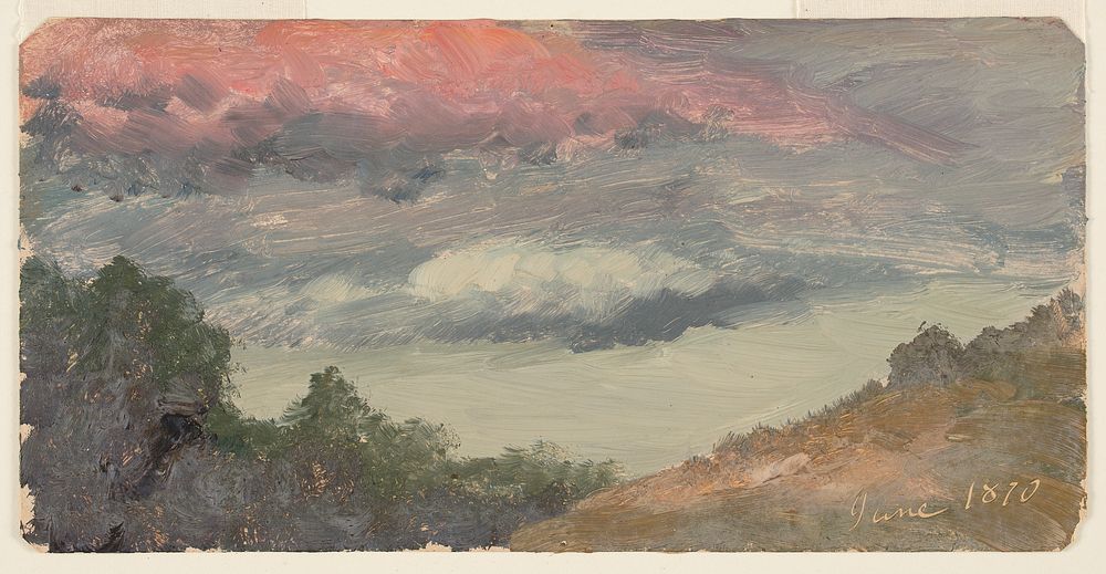 Clouds over Church's farm, Hudson N.Y. by Frederic Edwin Church, American, 1826–1900