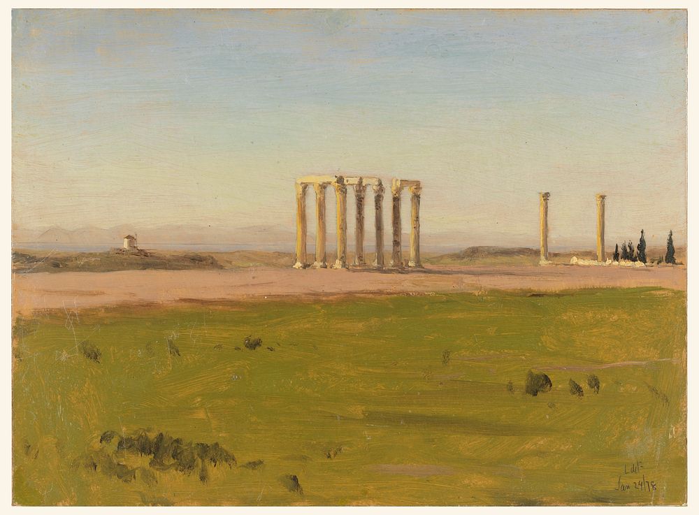 Study of the ruins of the Temple of Olympian Zeus by Lockwood de Forest