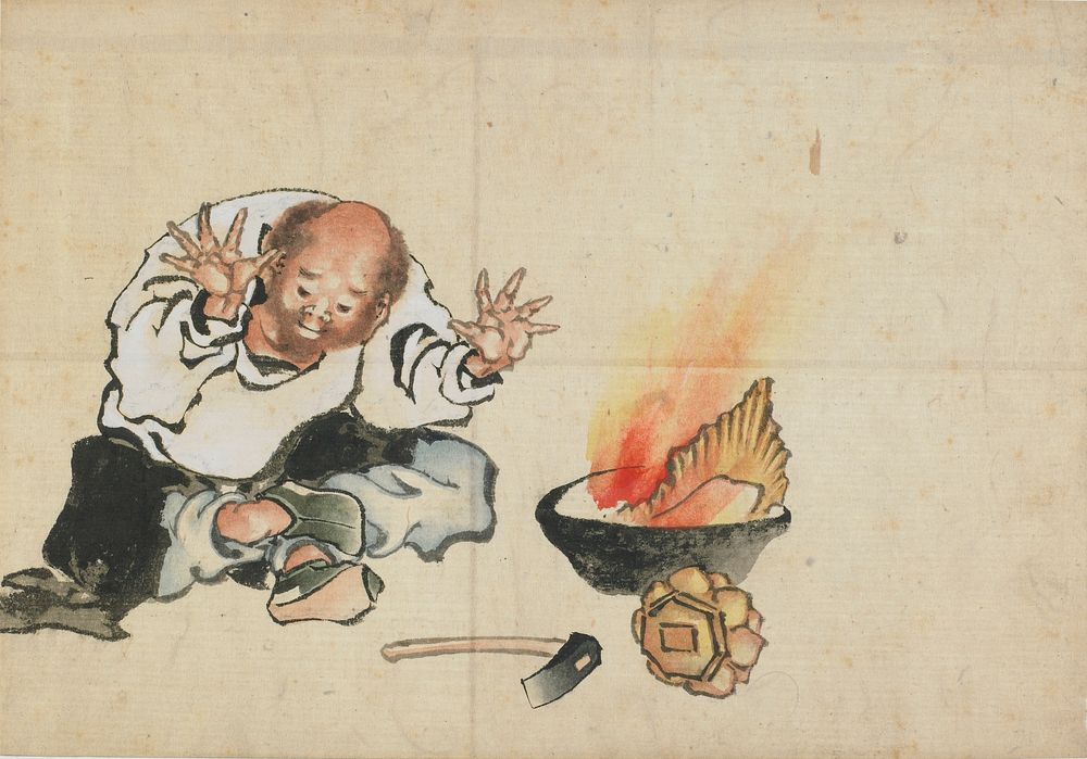 Burning a Buddhist Image by Katsushika Hokusai