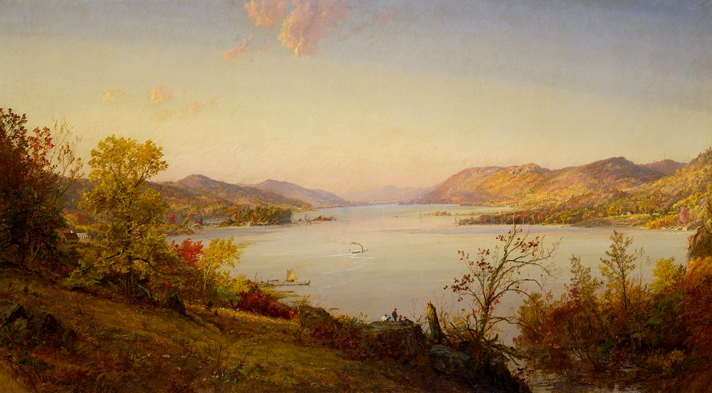 Greenwood Lake by Jasper Francis Cropsey, born Rossville, NY 1823-died Hastings-on-Hudson, NY 1900 by Jasper Francis…