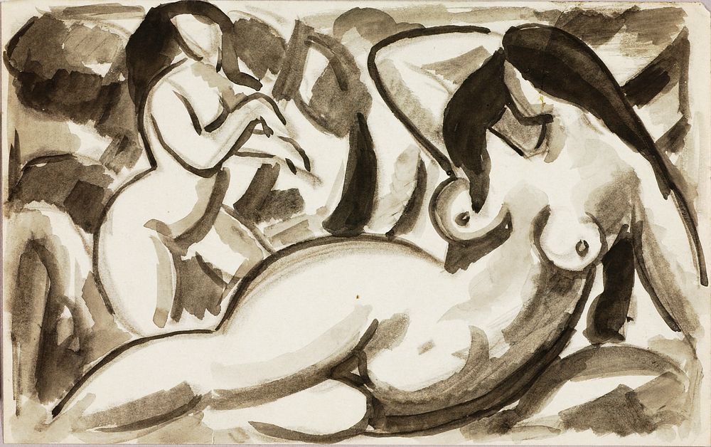 Two Female Nudes by Carl Newman