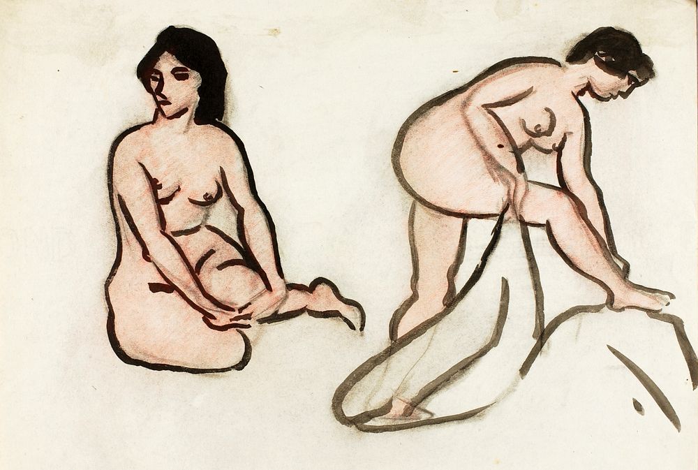 Two Female Nudes by Carl Newman