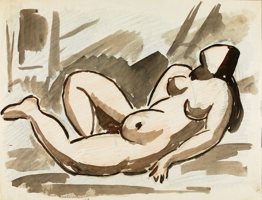 Reclining Female Nude by Carl Newman