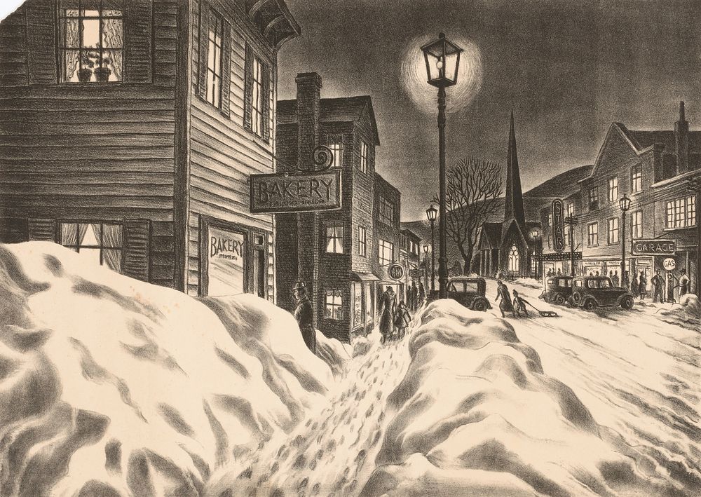 (Untitled) (Village Street on a Winter Night)