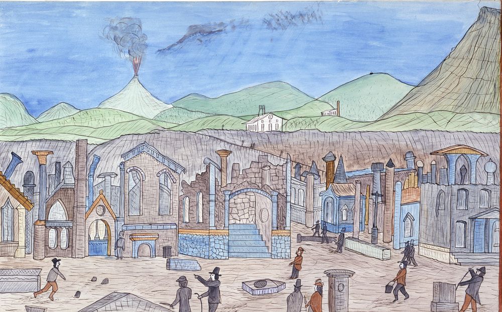 Ruins at Pompeii with Tourists by Lawrence W. Ladd