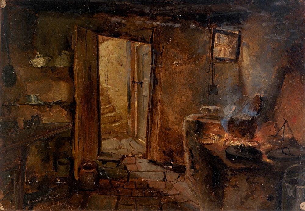 Interior of a Kitchen by Eliphalet Fraser Andrews