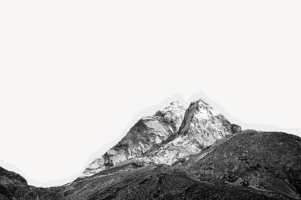 Mountain peak border, nature background psd