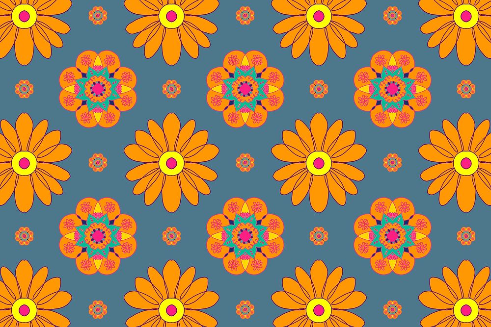 Marigold flower pattern Diwali festival background