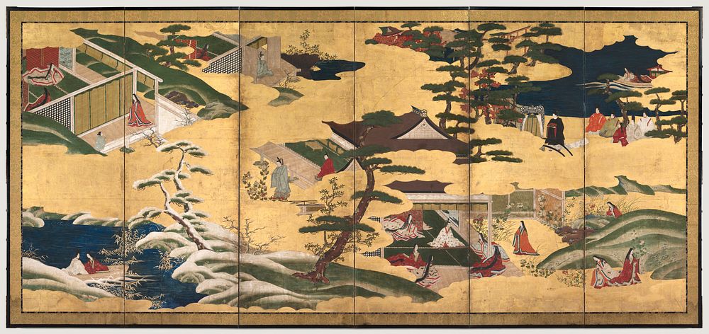 Scenes from the Tale of Genji. Original from The Cleveland Museum of Art.